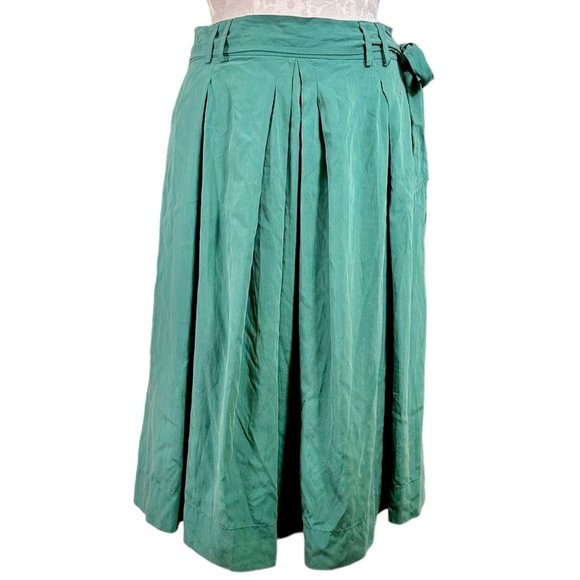 Zara Basic Side Tie Modal Skirt Emerald MEDIUM - Picture 1 of 11